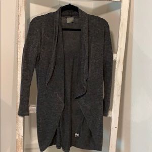 grey 3/4 length leave cardigan